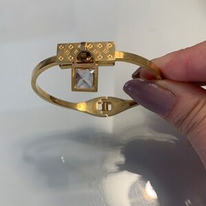 Gold Bracelet with Gemstone Charm
